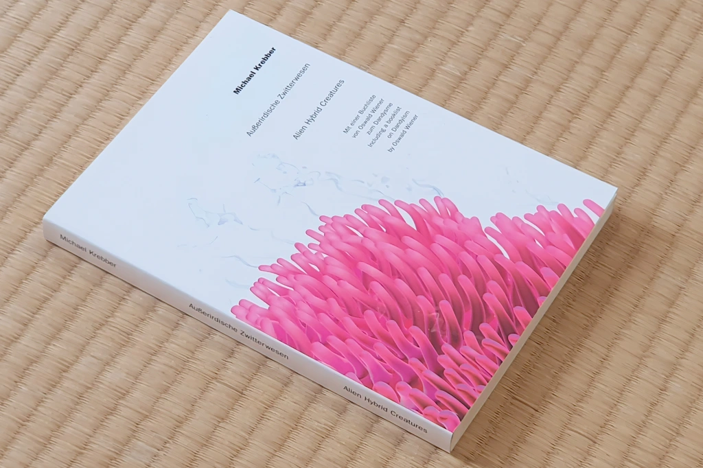 Illustration of an anemone as book cover for Michael Krebber