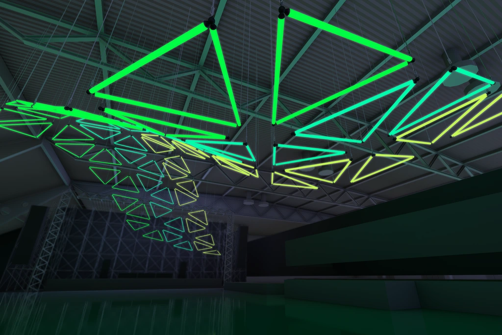 3D Visualization of the kinetic light sculpture GRID
